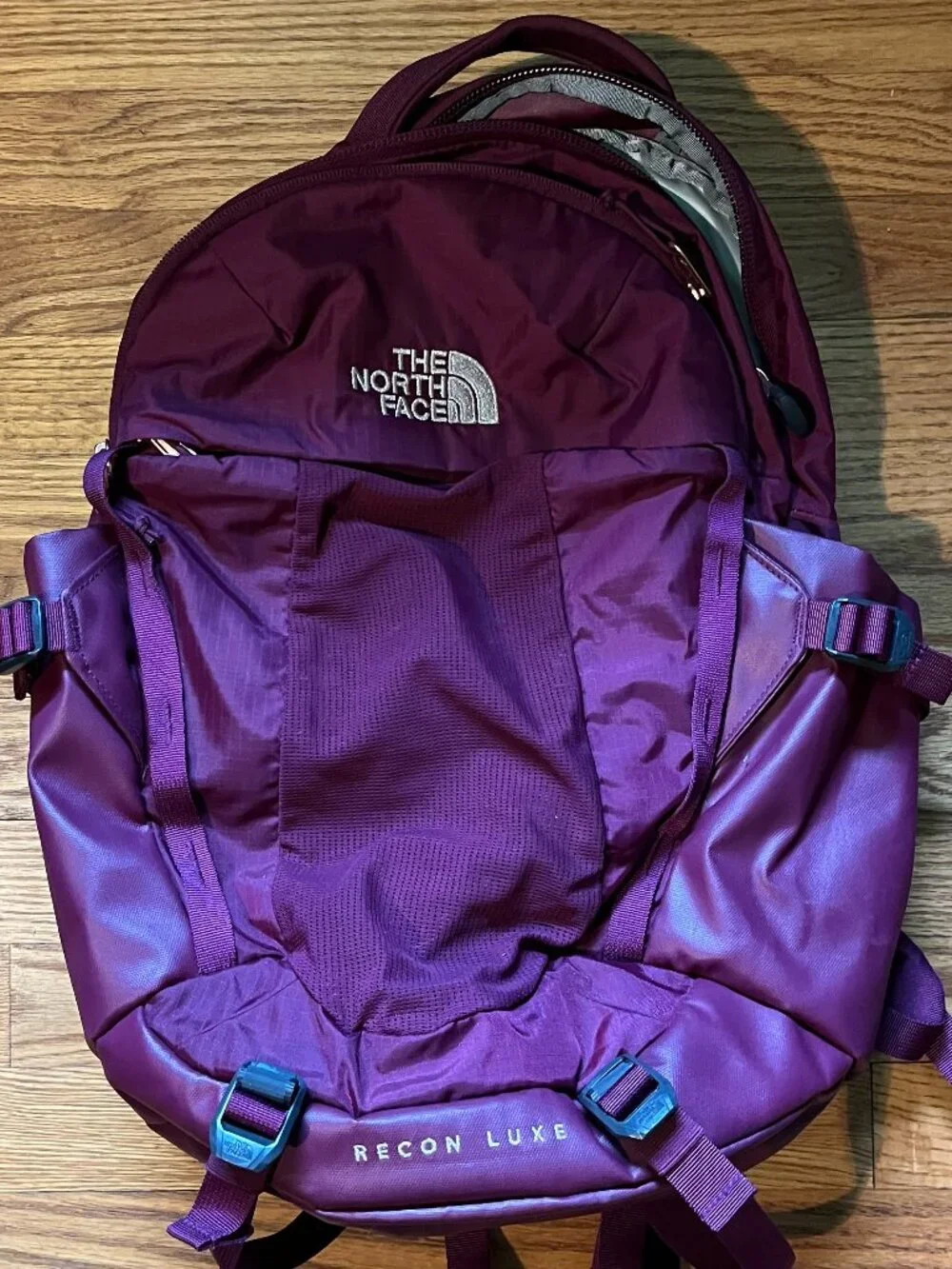 The North Face Recon 30L Luxe Backpack - Plum/Burgundy with Rose Gold Accents